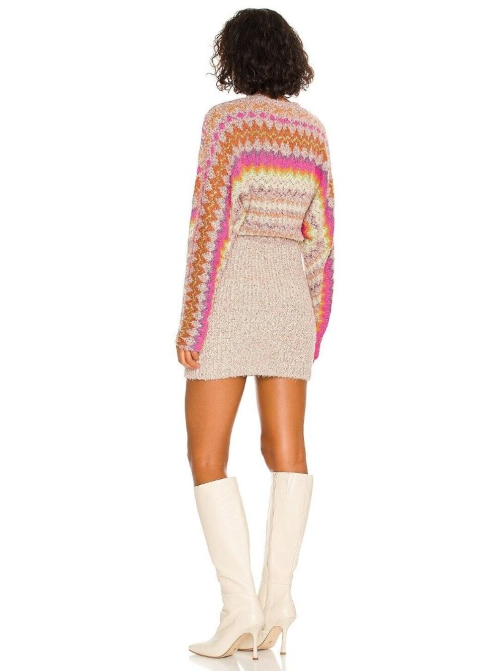 Free People Sweater Dress Pink Forever Fairisle Size Small New With Tag - Picture 3 of 4